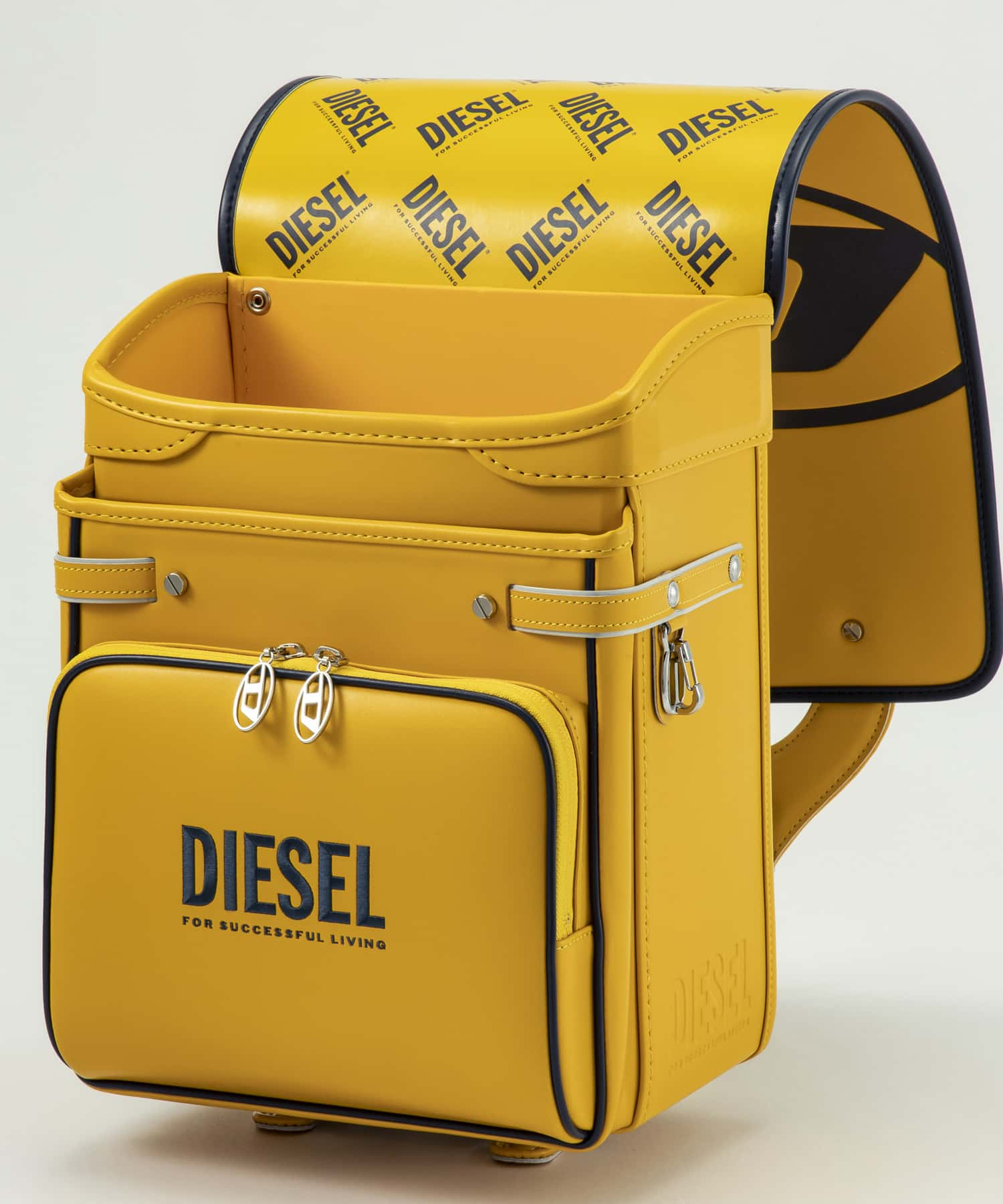 【極希少】DIESEL☆パーカー☆イエロー☆パッチワーク☆刺繍ロゴ☆S