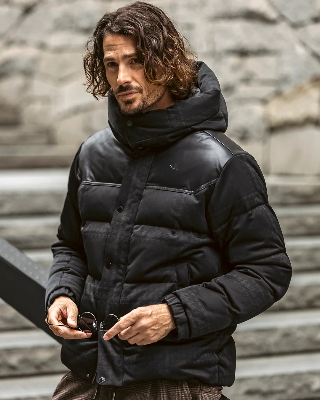 ウィンドウペンジャガードダウンジャケット