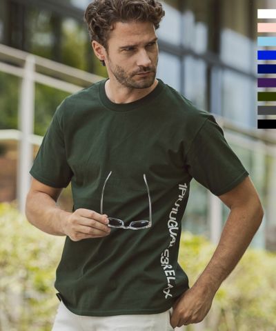 1PIU1UGUALE3 RELAX(ウノピゥウノウグァーレトレ リラックス)サイドロゴプリントTシャツ