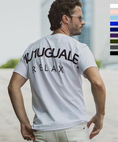 1PIU1UGUALE3 RELAX(ウノピゥウノウグァーレトレ リラックス)バックロゴプリントTシャツ