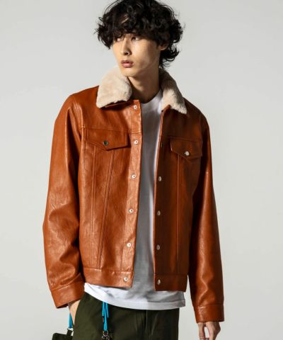 VIKTOR&ROLF(ヴィクター＆ロルフ)アムステルダムフェイクレザーファージャケット/AMSTERDAM 70s JACKET