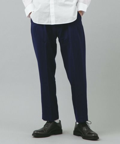 VIKTOR&ROLF(ヴィクター＆ロルフ)ダブルタックストライプスラックス/NAVY TEXTURE JACQUARD