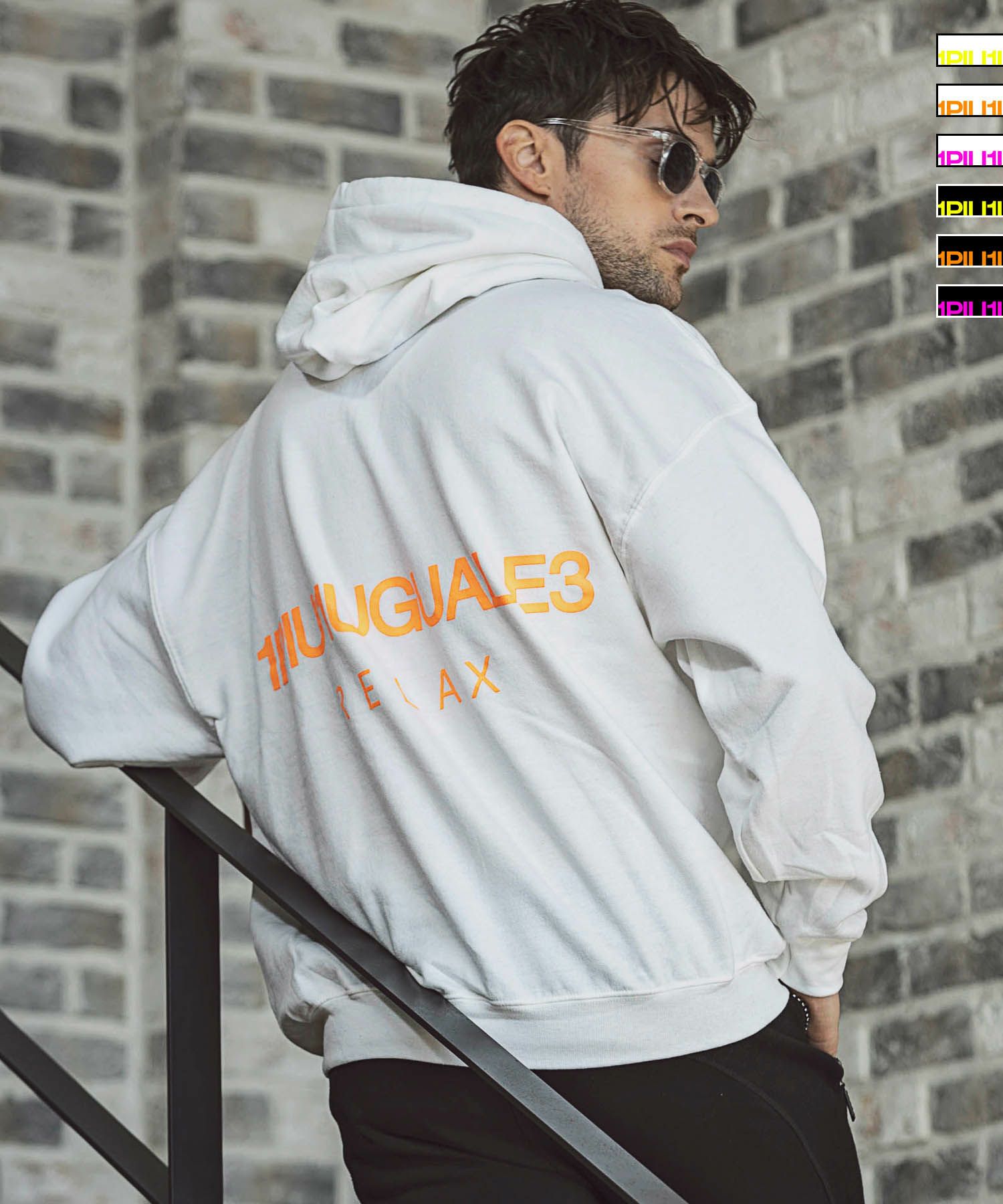 5 MSGM パーカープルオーバー ベージュ ロゴ メンズ M 新品 