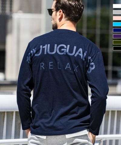1PIU1UGUALE3 RELAX(ウノピゥウノウグァーレトレ リラックス)バックロゴプリント長袖Tシャツ
