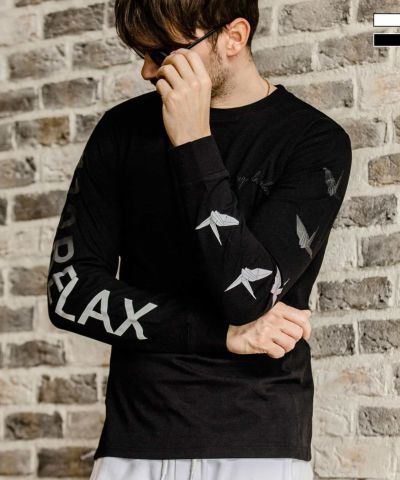1PIU1UGUALE3 RELAX(ウノピゥウノウグァーレトレ リラックス)グラデーションプリントロングTシャツ