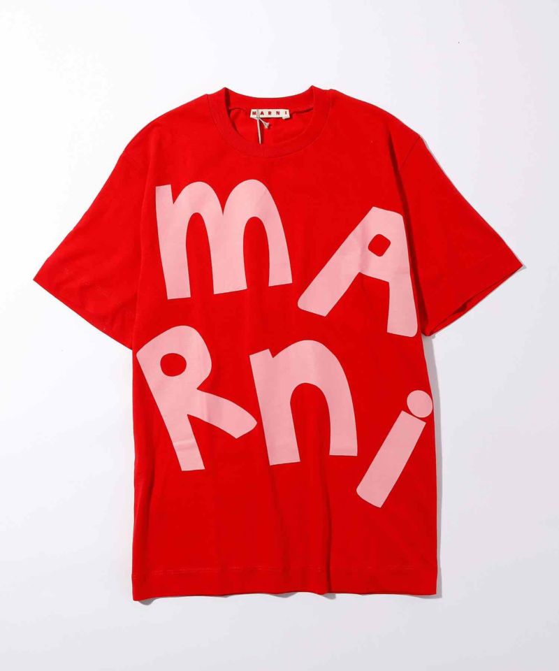 MARNI マルニ コットン ロゴプリント 長袖Tシャツ グリーン