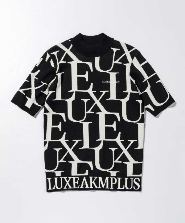 新品【LUXEAKMPLUS】リュクスエイケイエムプラス 半袖モックネックニット リュクスエイケイエムプラス LUXEAKMPLUS(リュクスエイケイ