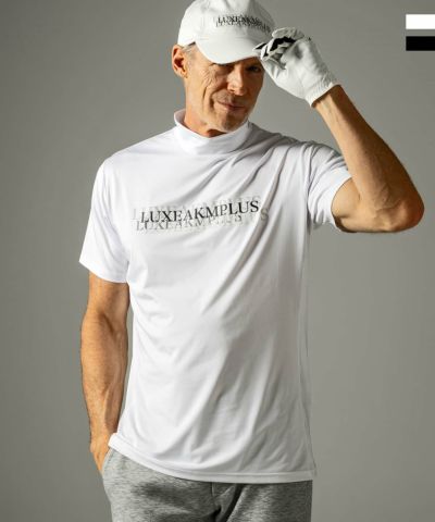 LUXEAKMPLUS(リュクスエイケイエムプラス)ゴルフ マルチロゴモックネック半袖Tシャツ