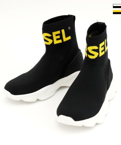 DIESEL(ディーゼル)Kids & Junior ロゴプリントハイカットソックススニーカー