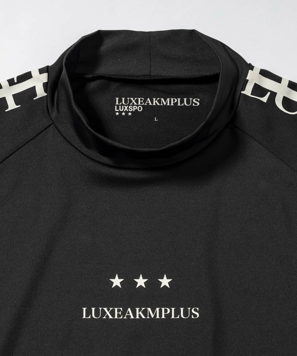 ✨新品未使用⚜️LUXEAKMPLUS⚜️ゴルフ 裾ロゴ総柄モックネック刺繍Tシャツ LUXEAKMPLUS リュクスエイケイエムプラス ゴルフ ウェア メンズ