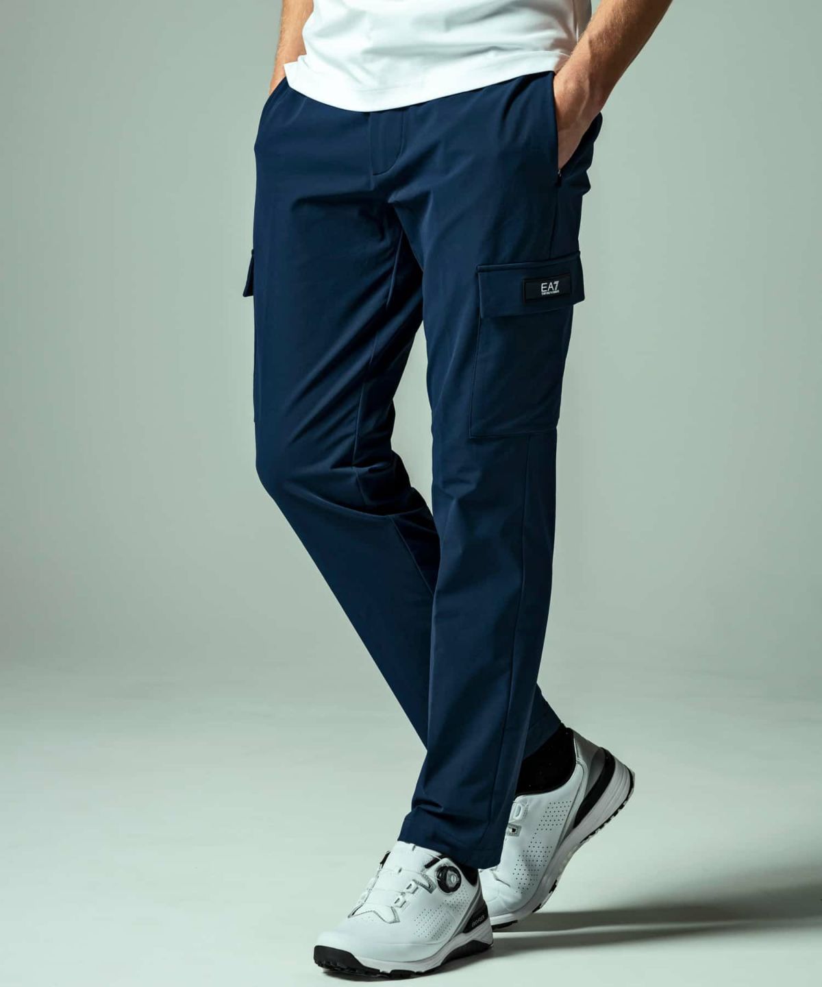 アルマーニレディース　ダークブラウンパンツ　M EMPORIO ARMANI EA7 (エンポリオ アルマーニ) ラインロゴ
