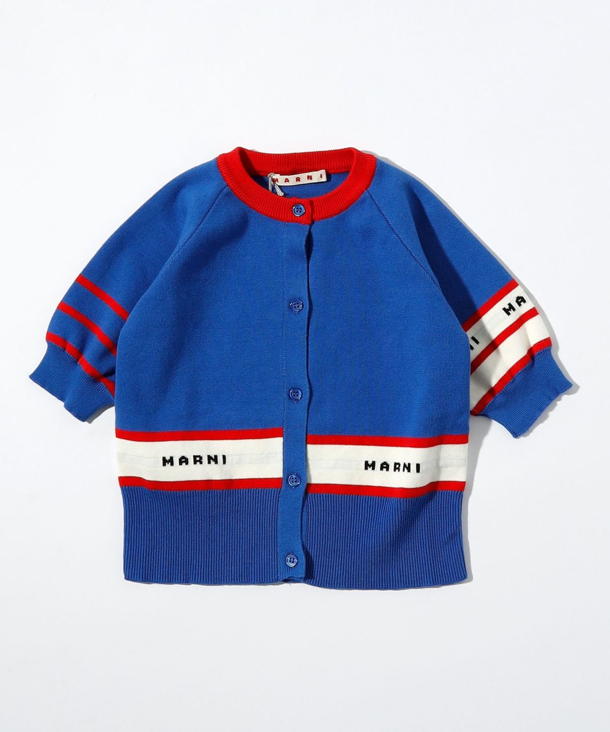 MARNI(マルニ)Kids & Junior ブランドロゴ半袖カーディガン