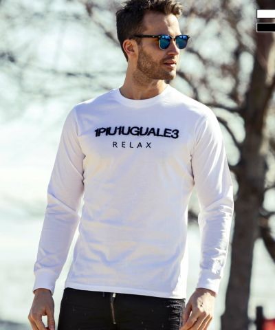 1PIU1UGUALE3 RELAX(ウノピゥウノウグァーレトレ リラックス)ボアロゴ刺繍ロングTシャツ