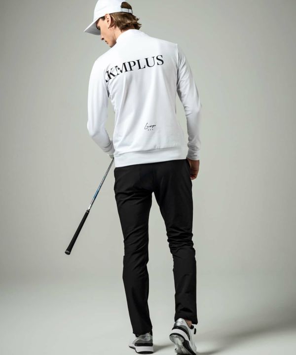 LUXEAKMPLUS(リュクスエイケイエムプラス)ゴルフ 光沢ロゴモックネック