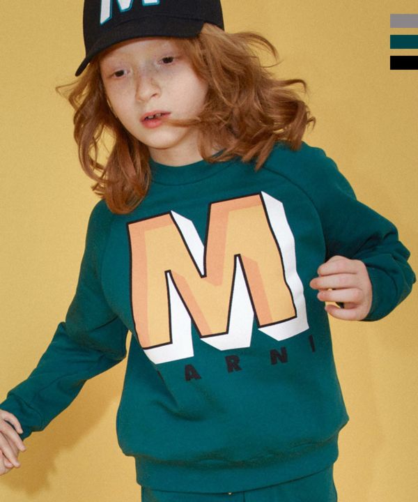 MARNI(マルニ)Kids & Junior ブランドロゴ長袖スウェットプルオーバー