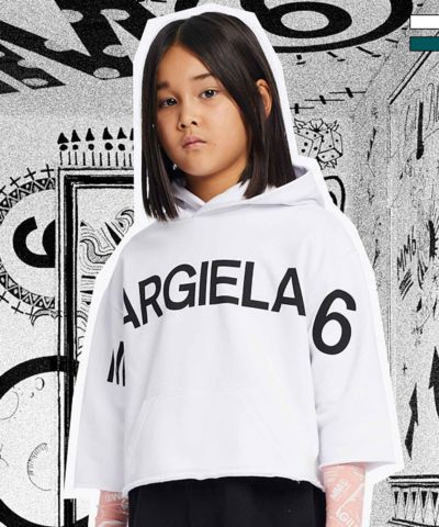 MM6 Maison Margiela(エムエム6 メゾン マルジェラ)Kids & Junior ブランドロゴ長袖フーディー