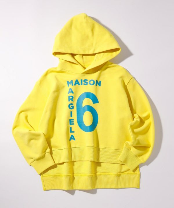 【MM6 Maison Margiela】数字の6ロゴ◇コットン◇フーディ Logo cotton sweatshirt in pink - MM 6 Maison Margiela Kids