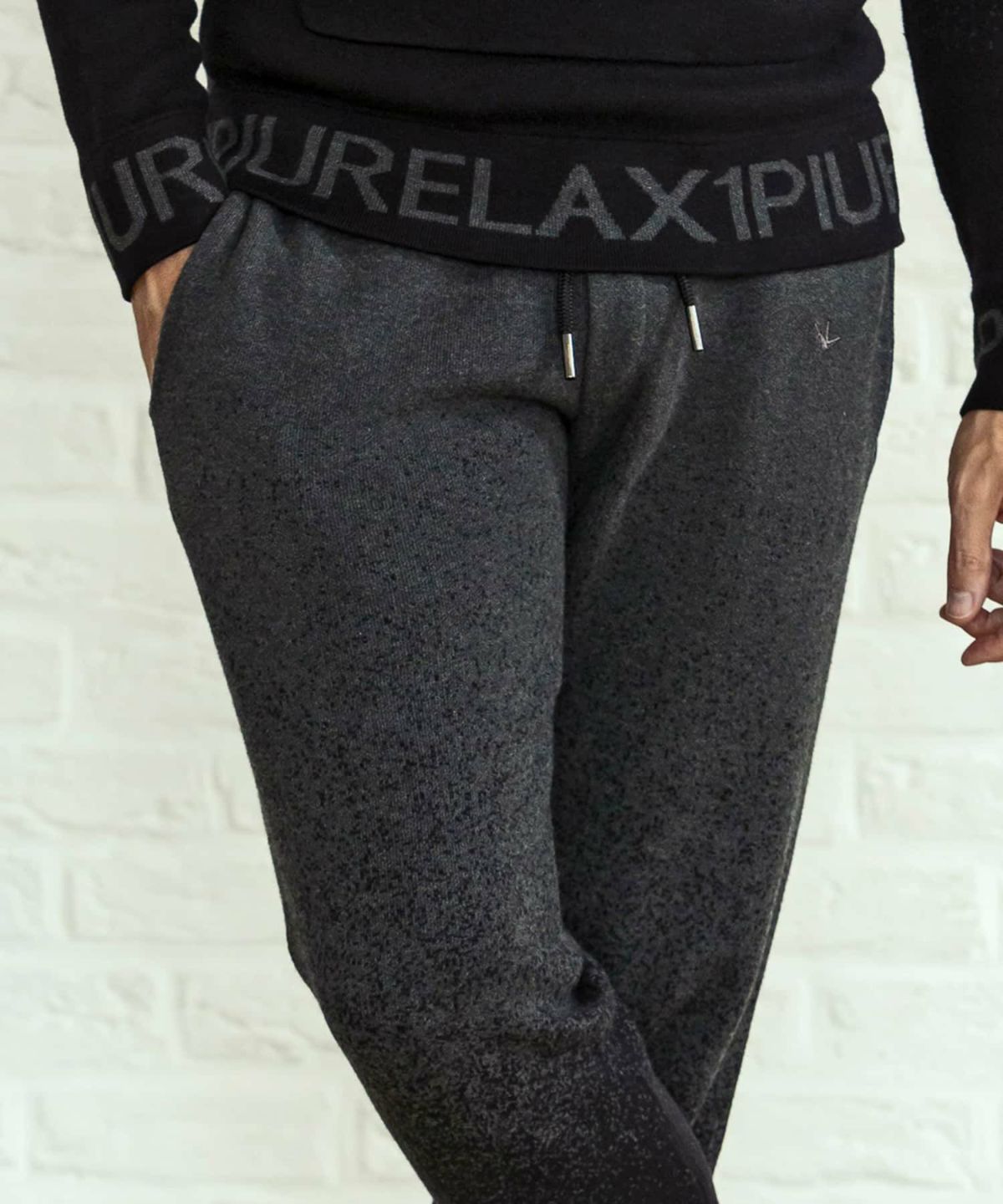 サイズS【新品】1PIU1UGUALE3 GOLF ニットリブパンツ 1PIU1UGUALE3 GOLF - CRAZY RIB PANTS / ロゴ クレイジー