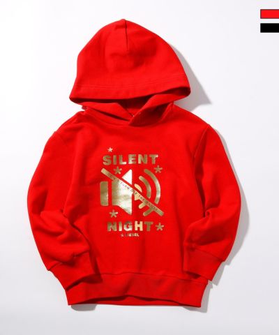 DIESEL(ディーゼル)Kids & Junior ブランドロゴブリント長袖パーカーオーバーフーディー