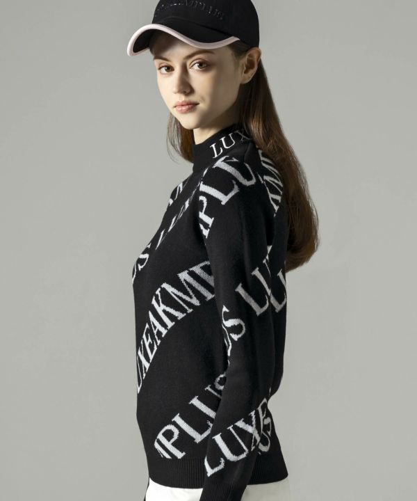 ✨新品未使用✨CPG GOLF 総柄メッセージニット ストリート系 ベージュ M LUXEAKMPLUS リュクスエイケイエムプラス ゴルフ ウェア メンズ