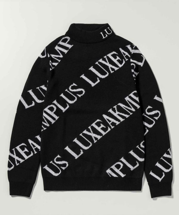 LUXEAKMPLUS(リュクスエイケイエムプラス)ゴルフ 総柄ロゴモックネック
