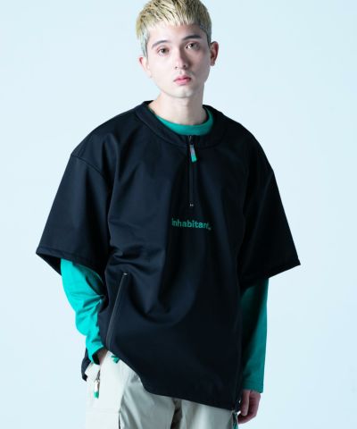 inhabitant(インハビタント)SOFT SHELL T-SHIRTS/ソフトシェルTシャツ/半袖/スノー/耐水/撥水/ハーフジップ/高耐久加工スキーウェア/スノーボードウェア