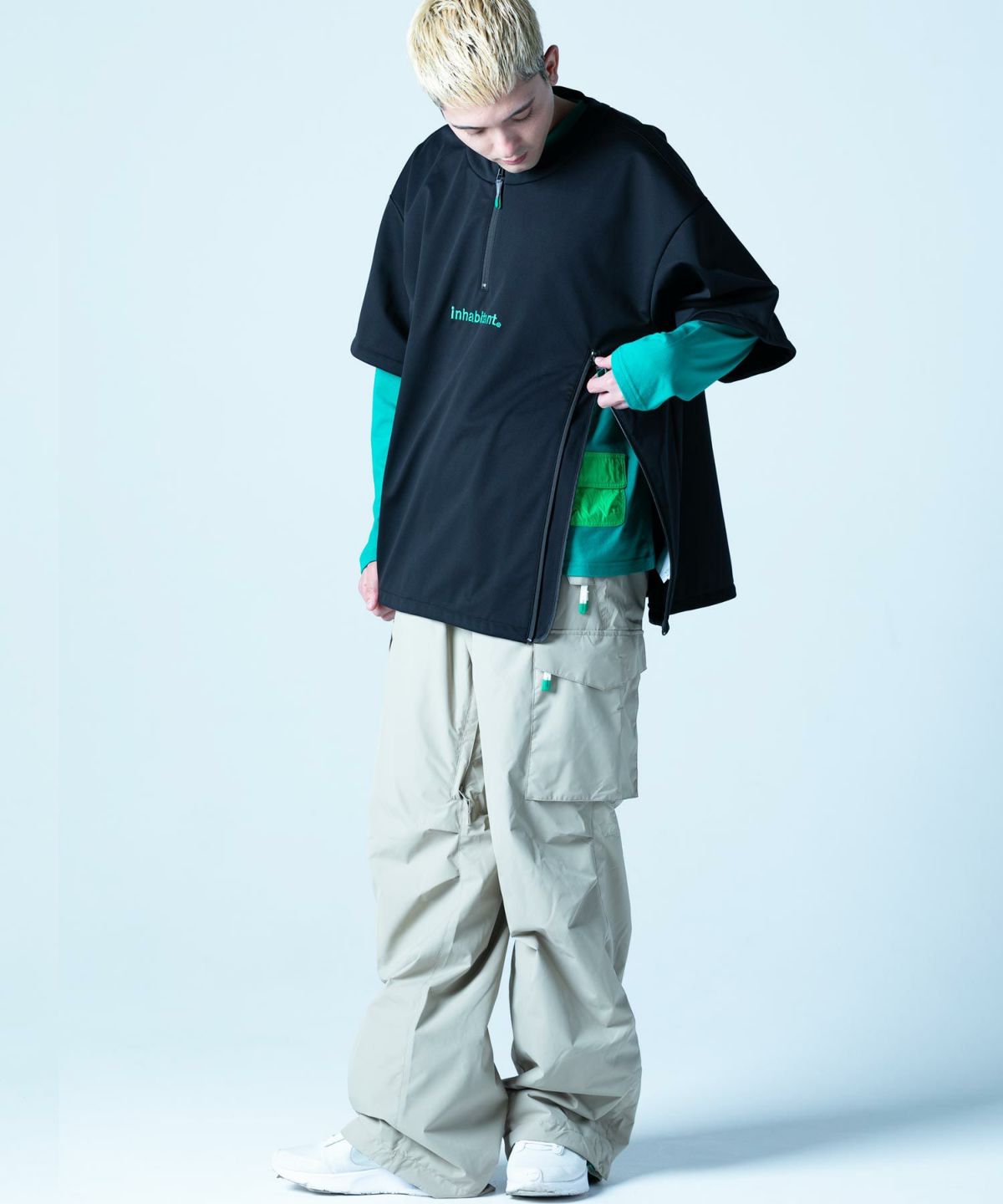 inhabitant(インハビタント)SOFT SHELL T-SHIRTS/ソフトシェルTシャツ/半袖/スノー/耐水/撥水 /ハーフジップ/高耐久加工スキーウェア/スノーボードウェア | SHIFFON公式通販サイト｜SHIFFON ONLINE STORE