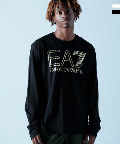 EMPORIO ARMANI EA7(イーエーセブン)TRAIN LOGO SERIES M OVERSIZE LOGOLS TEE CO/ロングTシャツ/ロゴ/長袖/クルーネック/エンポリオ アルマーニ