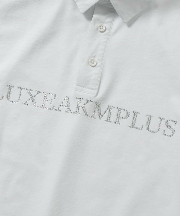 LUXEAKMPLUS 24SS ラインストーン ロゴ 半袖 ポロシャツ ゴルフ LUXEAKMPLUS 24SS ラインストーン ロゴ 半袖 ポロシャツ ゴルフ