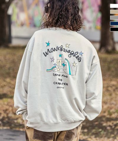 MARK GONZALES ARTWORK COLLECTION(マーク ゴンザレス)バックプリントクルーネックプルオーバー/2type/5colors