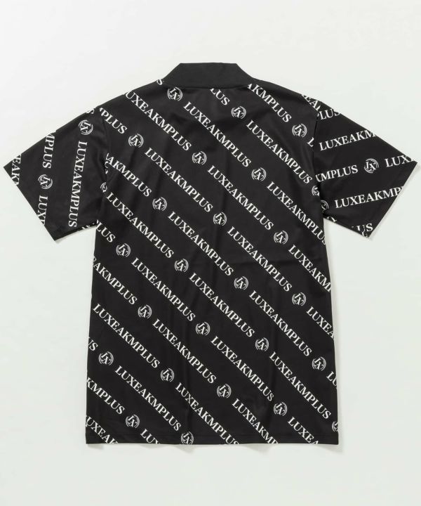 LUXEAKMPLUS(リュクスエイケイエムプラス)ゴルフ 総柄ロゴ半袖モック