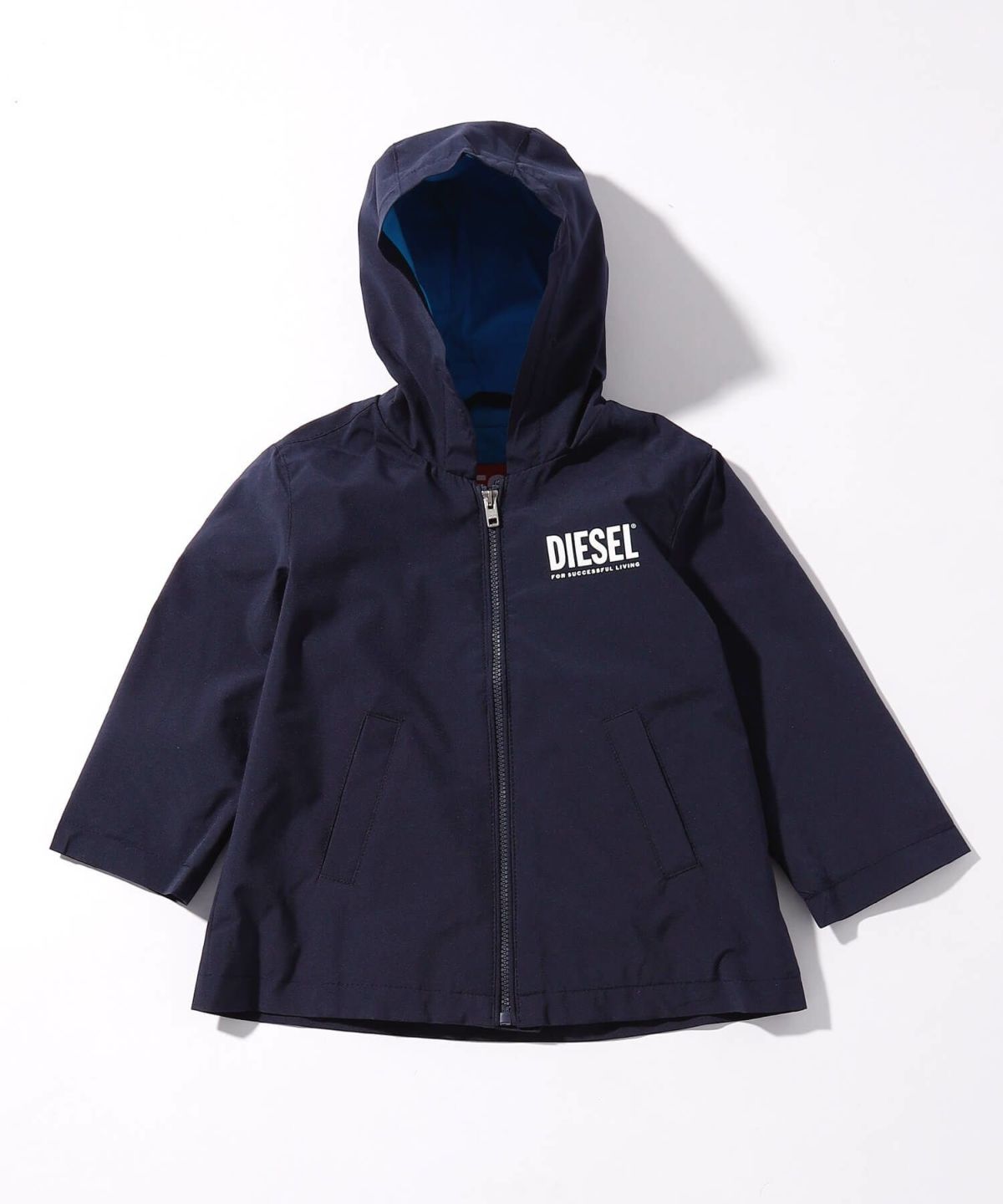 DIESEL(ディーゼル)Baby ブランドロゴワンポイントジップアップパーカーフーディー