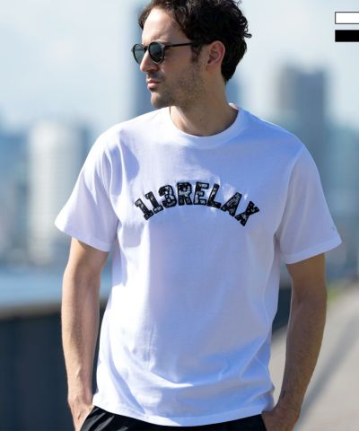 1PIU1UGUALE3 RELAX(ウノピゥウノウグァーレトレ リラックス)ペイズリーロゴ半袖Tシャツ