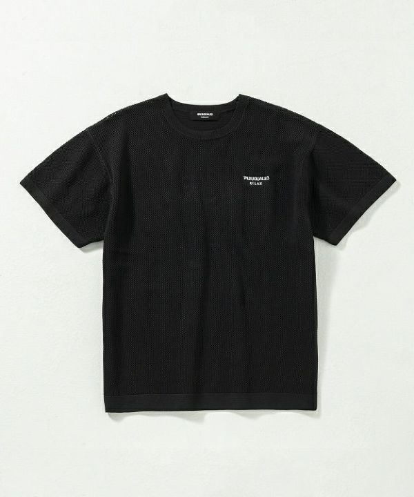 1PIU1UGUALE3 RELAX▼メッシュ ロゴアイコン半袖ニットTシャツ ウノ ピゥ ウノ ウグァーレ トレ リラックス 1PIU1UGUALE3 RELAX