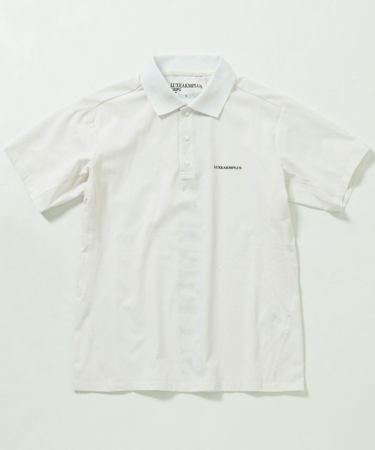 LUXEAKMPLUS / 24SS バックロゴ ベンチレーション ポロシャツ LUXEAKMPLUS(リュクスエイケイエムプラス)ゴルフ バックロゴ