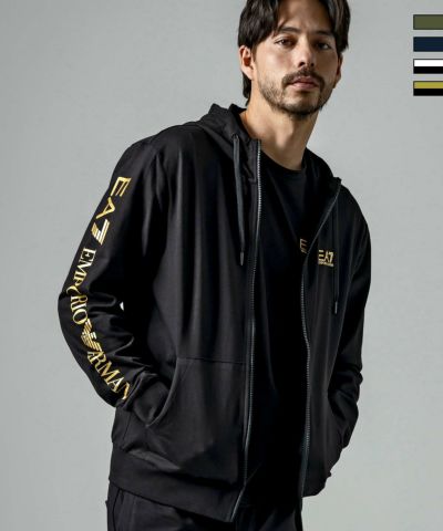 EMPORIO ARMANI EA7(イーエーセブン)TRAIN LOGO SERIES M HOODIE FZ EXTENDED LOGO COFT/パーカー/スウェット/ジップアップ/フーディー/ロゴ/エンポリオ アルマーニ