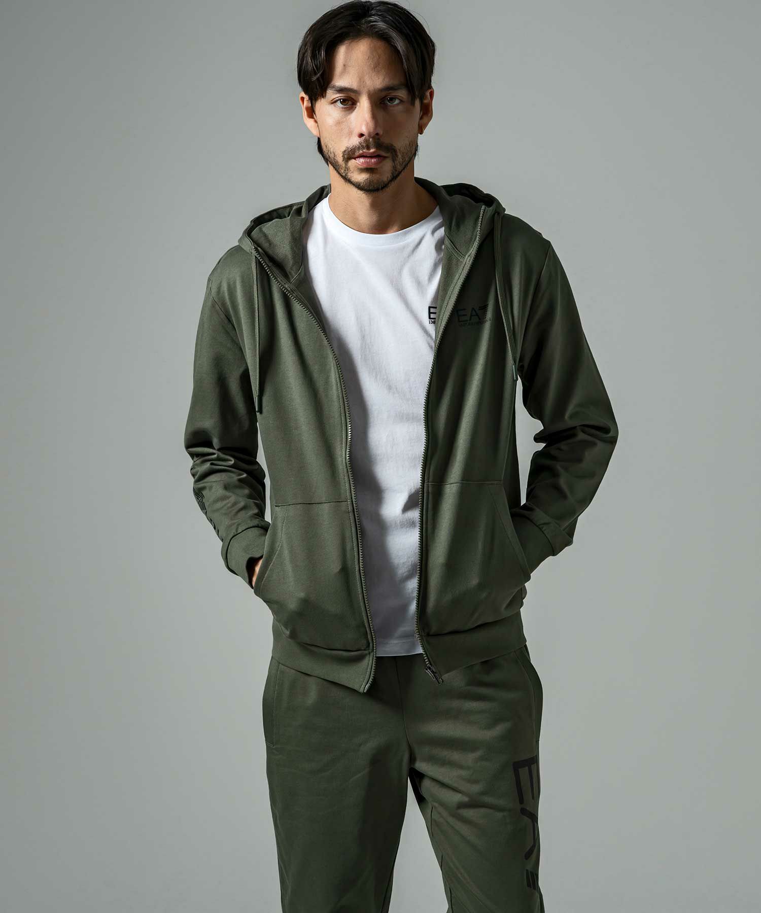 EMPORIO ARMANI EA7(イーエーセブン)TRAIN LOGO SERIES M HOODIE FZ 