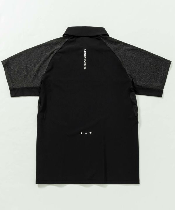 LUXEAKMPLUS(リュクスエイケイエムプラス)ゴルフ 配色ハーフジップ半袖