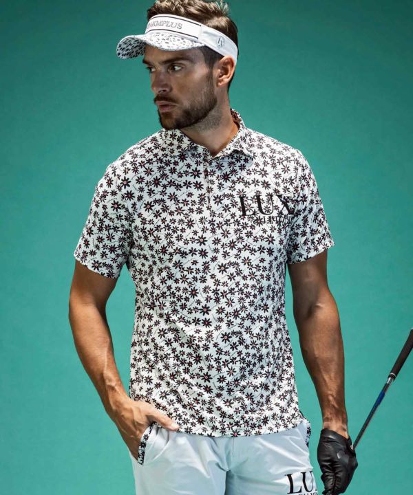 LUXEAKMPLUS 24SS ボタニカル 半袖 ポロシャツ GOLF ゴルフ LUXEAKMPLUS 24SS ボタニカル 半袖 ポロシャツ GOLF ゴルフ
