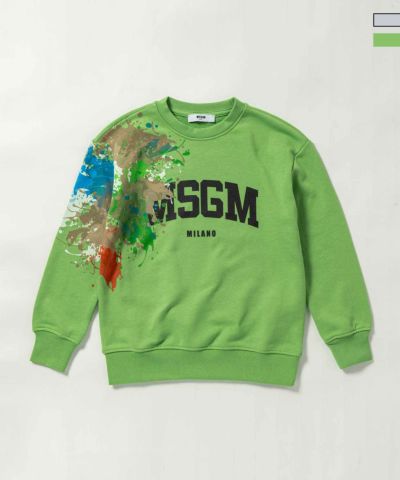 MSGM(エムエスジーエム)Kids & Junior ブランドロゴデザイン長袖スウェットプルオーバー