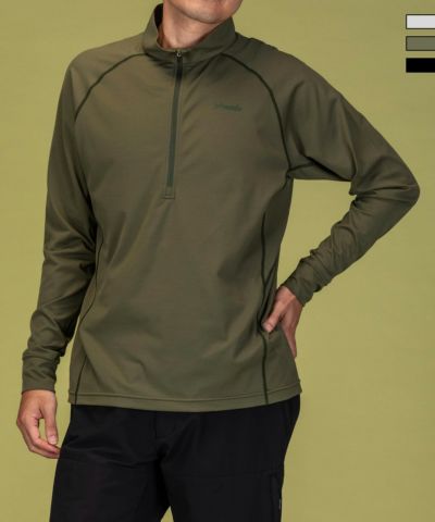 phenix outdoor(フェニックスアウトドア)ハーフジップ長袖Tシャツ/メンズTシャツ/速乾/ストレッチ/快適/抗菌/防臭/ティーシャツ/インナー