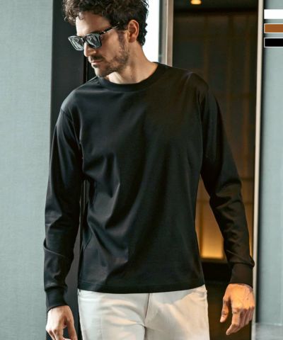 1PIU1UGUALE3 RELAX(ウノピゥウノウグァーレトレ リラックス)ダブルシルケットベーシックロングTシャツ