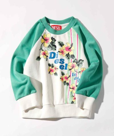 DIESEL(ディーゼル)Kids & Junior ブランドロゴグラフィック長袖スウェットプルオーバー