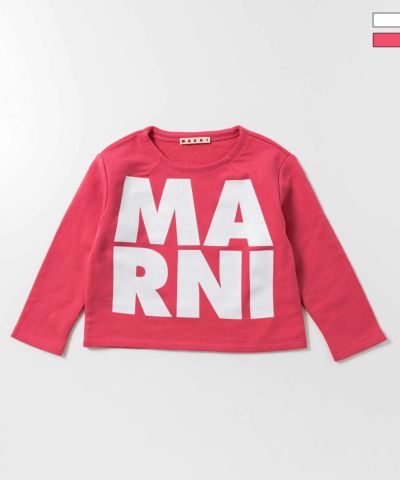 MARNI(マル二)Kids & Junior ブランドロゴ長袖スウェットプルオーバー