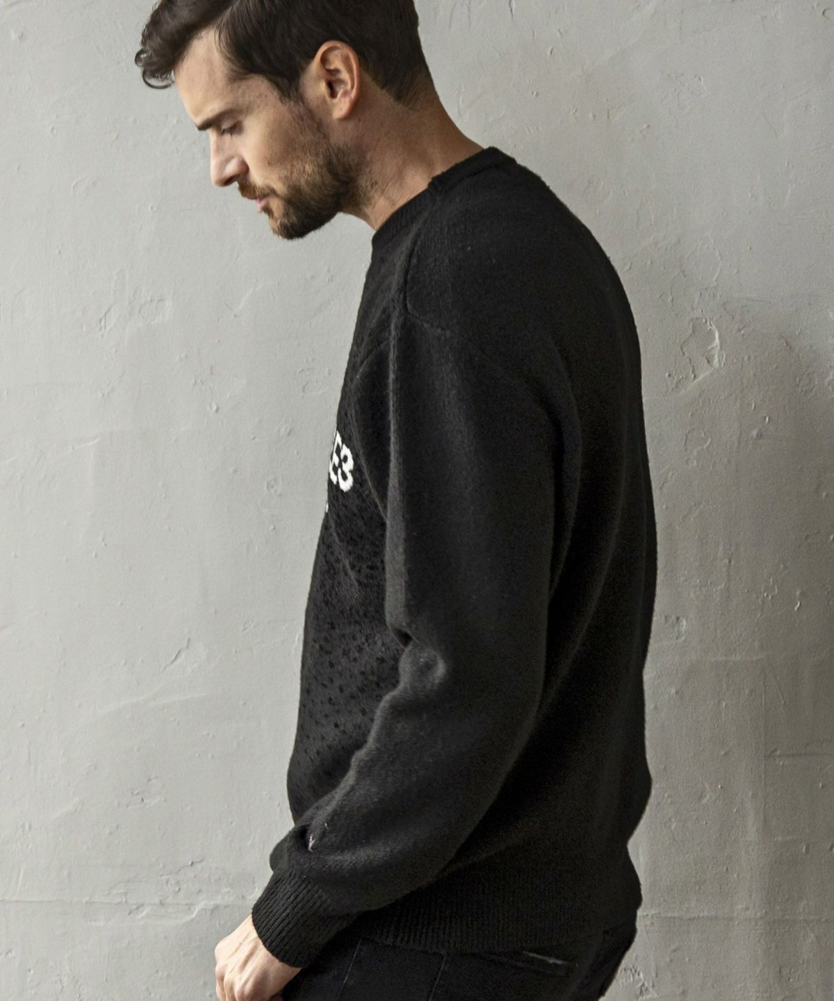 AKM フィッシャーマンズ　クルーネックニット グレー1piu1uguale3 AKM フィッシャーマンズ クルーネックニット グレー 定価41800円