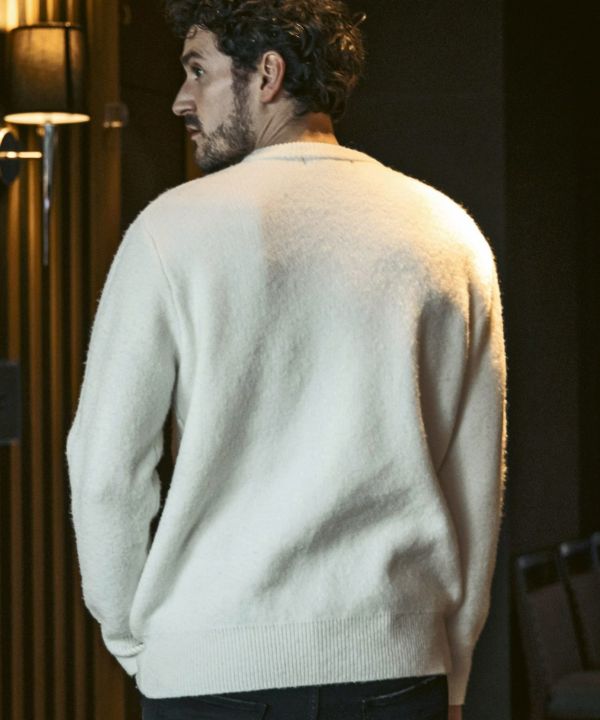 AKM フィッシャーマンズ　クルーネックニット グレー1piu1uguale3 AKM フィッシャーマンズ クルーネックニット グレー 定価41800円