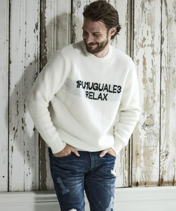 AKM フィッシャーマンズ　クルーネックニット グレー1piu1uguale3 AKM フィッシャーマンズ クルーネックニット グレー 定価41800円