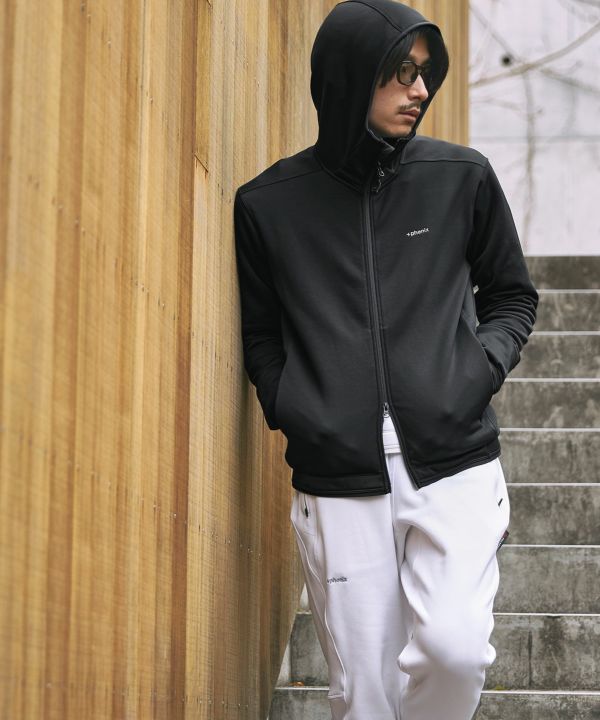 新品 +Phenix ブラック ポーラテック パワーストレッチフリース MENS】POWER STRETCH PULL OVER HOODY パワーストレッチ プルオーバー