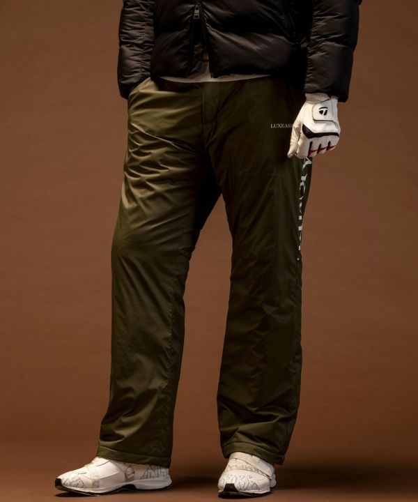 ラッセルノ ゴルフ サイドライン 6 ポケット ロングパンツ ブラウン L 5 LUXEAKMPLUS(リュクスエイケイエムプラス)ゴルフ サイドロゴ中綿ワイド