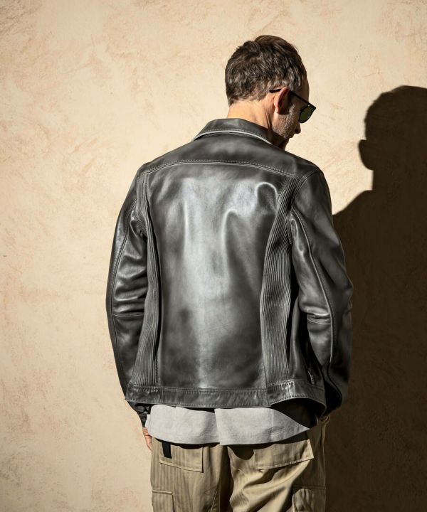 C DIEM カルペディエム 04aw デストロイ ホースレザージャケット S C DIEM - 2004年 CARPE DIEM カルペディエム ホースデストロイレザー